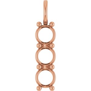 18K Rose Gold 7 mm Round Pendant Mounting – image 2