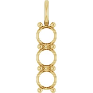 10K Yellow Gold 7 mm Round Pendant Mounting – image 2