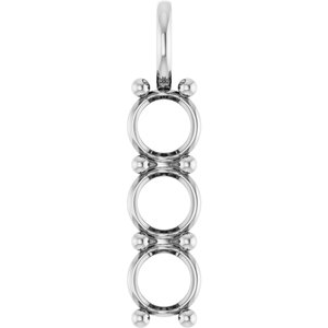18K White Gold 7 mm Round Pendant Mounting – image 2
