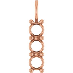 10K Rose Gold 5.2 mm Round Pendant Mounting – image 2