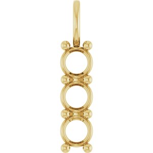 18K Yellow Gold 5.2 mm Round Pendant Mounting – image 2