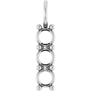 18K White Gold 5.2 mm Round Pendant Mounting – image 2