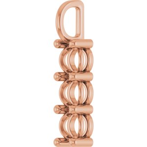 10K Rose Gold 5.2 mm Round Pendant Mounting – image 4