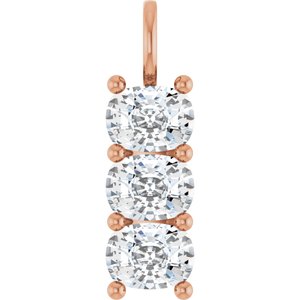 18K Rose Gold 8x6 mm Elongated Cushion Pendant Mounting