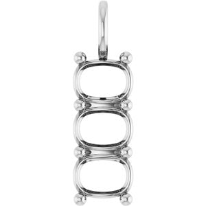Platinum 8x6 mm Elongated Cushion Pendant Mounting – image 2