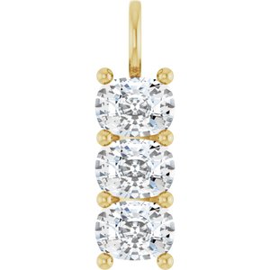 14K Yellow Gold 8x6 mm Elongated Cushion Pendant Mounting