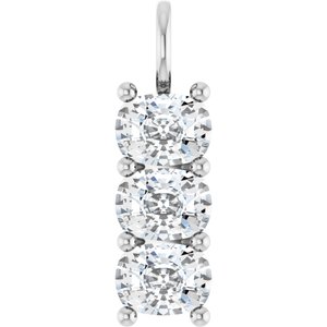 14K X1 White Gold 8x6 mm Elongated Cushion Pendant Mounting