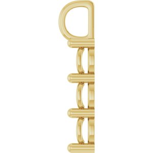 14K Yellow Gold 8x6 mm Elongated Cushion Pendant Mounting – image 6