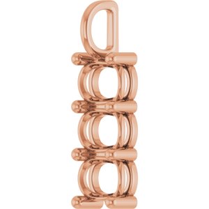 10K Rose Gold 8x6 mm Elongated Cushion Pendant Mounting – image 4