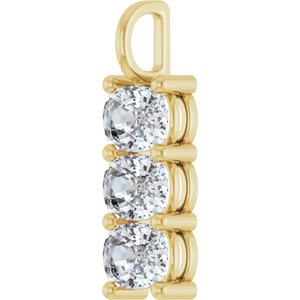 14K Yellow Gold 8x6 mm Elongated Cushion Pendant Mounting – image 3