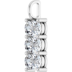 18K White Gold 8x6 mm Elongated Cushion Pendant Mounting – image 3