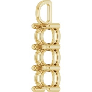 18K Yellow Gold 8x6 mm Elongated Cushion Pendant Mounting – image 4