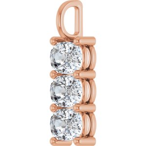 18K Rose Gold 8x6 mm Elongated Cushion Pendant Mounting – image 3