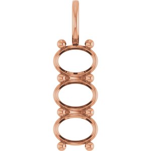 10K Rose Gold 7.5x5.5 mm Oval Pendant Mounting – image 2