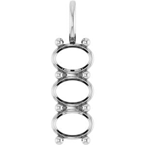 18K White Gold 7.5x5.5 mm Oval Pendant Mounting – image 2