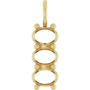18K Yellow Gold 7.5x5.5 mm Oval Pendant Mounting – image 2