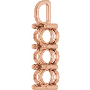 10K Rose Gold 7.5x5.5 mm Oval Pendant Mounting – image 4