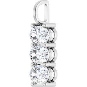 14K White Gold 7.5x5.5 mm Oval Pendant Mounting – image 3