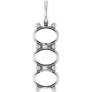 10K White Gold 8.5x6.5 mm Oval Pendant Mounting – image 2