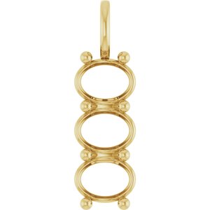 18K Yellow Gold 8.5x6.5 mm Oval Pendant Mounting – image 2