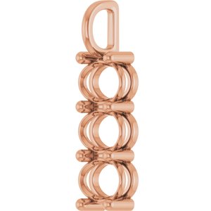 18K Rose Gold 8.5x6.5 mm Oval Pendant Mounting – image 4