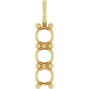 14K Yellow Gold 5.5 mm Round Pendant Mounting – image 2