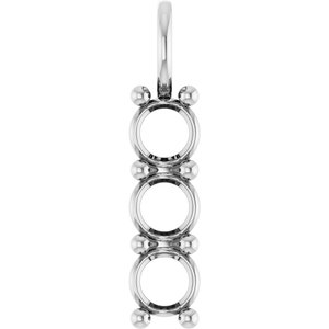 18K White Gold 5.5 mm Round Pendant Mounting – image 2