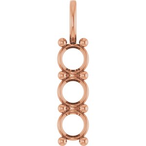 14K Rose Gold 5.5 mm Round Pendant Mounting – image 2