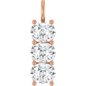 18K Rose Gold 10x8 mm Elongated Cushion Pendant Mounting