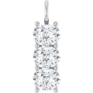 18K White Gold 10x8 mm Elongated Cushion Pendant Mounting