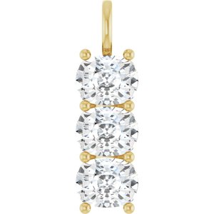10K Yellow Gold 10x8 mm Elongated Cushion Pendant Mounting