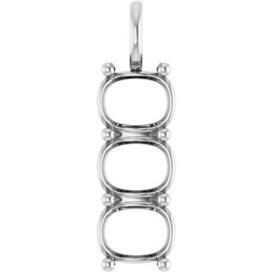 Continuum Sterling Silver 10x8 mm Elongated Cushion Pendant Mounting – image 2