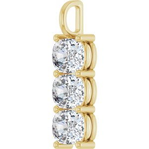 10K Yellow Gold 10x8 mm Elongated Cushion Pendant Mounting – image 3