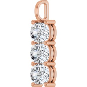 14K Rose Gold 10x8 mm Elongated Cushion Pendant Mounting – image 3
