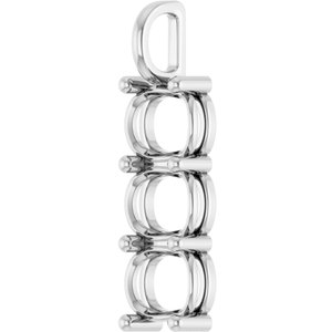 Platinum 10x8 mm Elongated Cushion Pendant Mounting – image 4