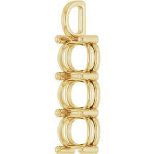 14K Yellow Gold 10x8 mm Elongated Cushion Pendant Mounting – image 4