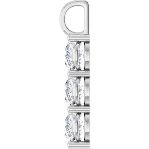 18K White Gold 10x8 mm Elongated Cushion Pendant Mounting – image 5