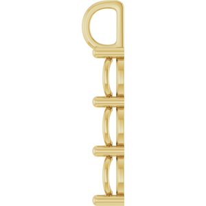 10K Yellow Gold 10x8 mm Elongated Cushion Pendant Mounting – image 6