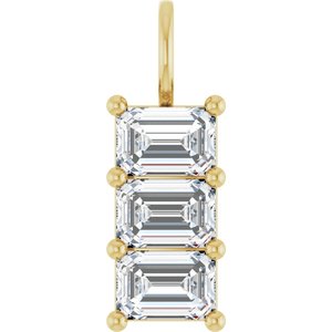 14K Yellow Gold 6.5x4.5 mm Emerald Pendant Mounting