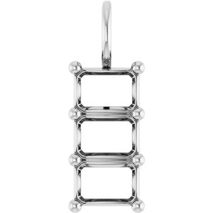 Platinum 6.5x4.5 mm Emerald Pendant Mounting – image 2