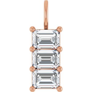 18K Rose Gold 6.5x4.5 mm Emerald Pendant Mounting