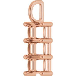 10K Rose Gold 6.5x4.5 mm Emerald Pendant Mounting – image 4