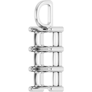 Continuum Sterling Silver 6.5x4.5 mm Emerald Pendant Mounting – image 4