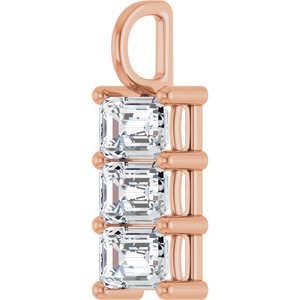 10K Rose Gold 6.5x4.5 mm Emerald Pendant Mounting – image 3
