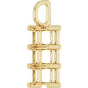 10K Yellow Gold 6.5x4.5 mm Emerald Pendant Mounting – image 4