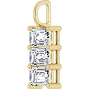 18K Yellow Gold 6.5x4.5 mm Emerald Pendant Mounting – image 3