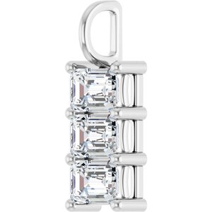 Sterling Silver 6.5x4.5 mm Emerald Pendant Mounting – image 3