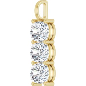 18K Yellow Gold 11x9 mm Elongated Cushion Pendant Mounting – image 3