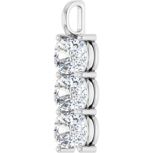 18K White Gold 11x9 mm Elongated Cushion Pendant Mounting – image 3