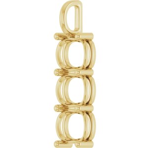 14K Yellow Gold 11x9 mm Elongated Cushion Pendant Mounting – image 4